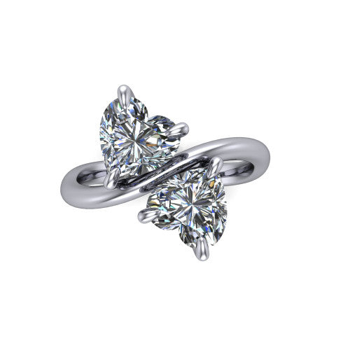 Thalia Heart Shape Classic Engagement Ring in 18K White Gold