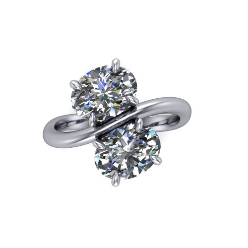 Thalia Oval Shape Classic Engagement Ring in Platinum