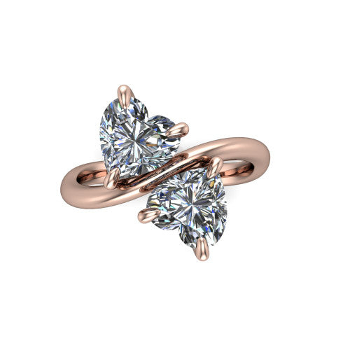 Thalia Heart Shape Classic Engagement Ring in 18K Rose Gold