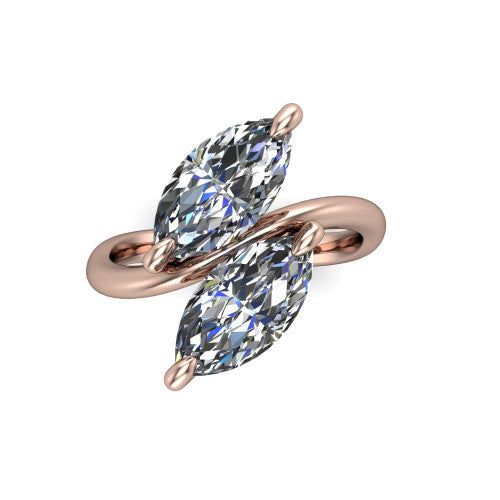 Thalia Marquise Shape Classic Engagement Ring in 14K Rose Gold