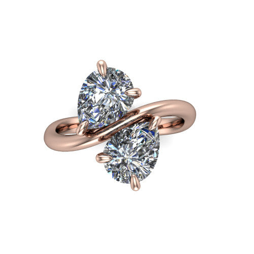 Thalia Pear Shape Classic Engagement Ring in 18K Rose Gold