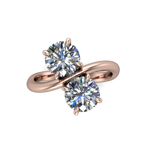 Thalia Round Shape null Engagement Ring in 18K Rose Gold