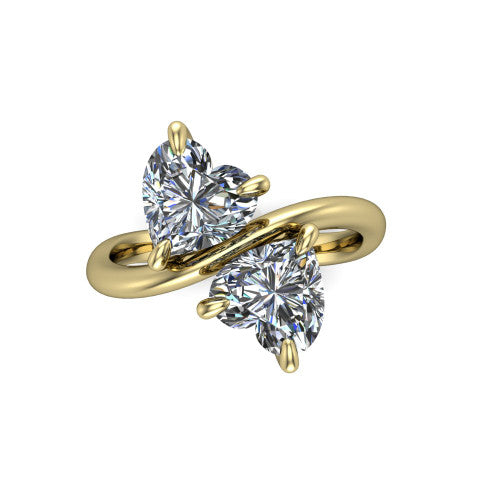 Thalia Heart Shape Classic Engagement Ring in 14K Yellow Gold