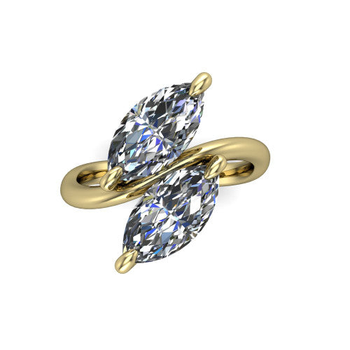 Thalia Marquise Shape Classic Engagement Ring in 18K Yellow Gold
