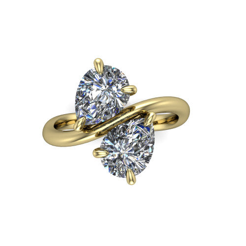 Thalia Pear Shape Classic Engagement Ring in 18K Yellow Gold