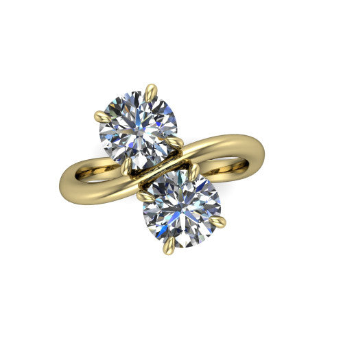 Thalia Round Shape null Engagement Ring in 14K Yellow Gold