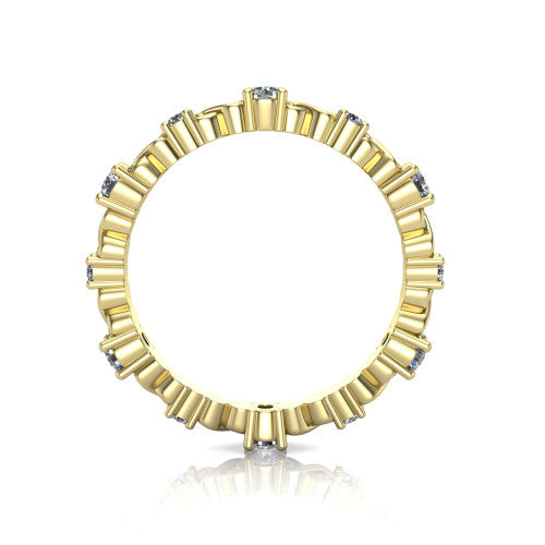 Dalia - Women's 14k Gold Wedding Ring with Twisted Motifs 14K Yellow Gold - Natural Diamond