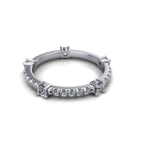 Eleanora - Women's 14k Gold Modern Diamond Wedding Ring 14K White Gold - Natural Diamond