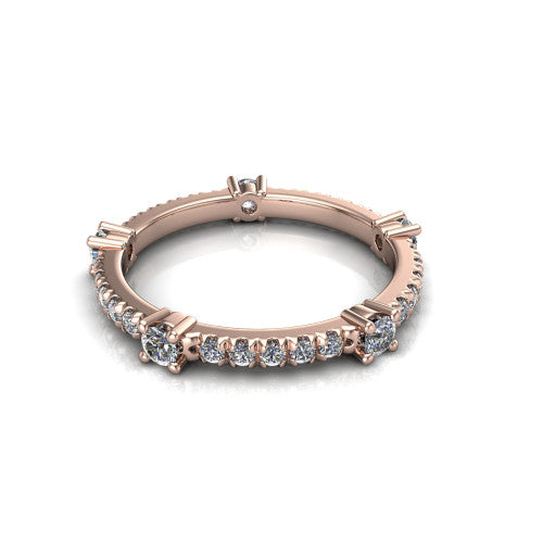 Eleanora - Women's 14k Gold Modern Diamond Wedding Ring 14K Rose Gold - Natural Diamond
