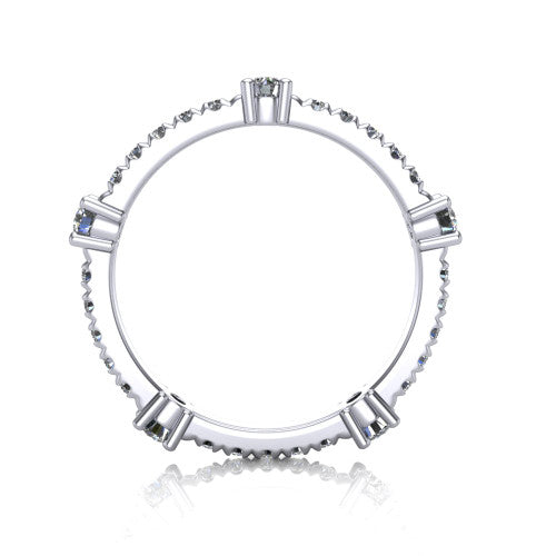 Eleanora - Women's 14k Gold Modern Diamond Wedding Ring 14K White Gold - Natural Diamond
