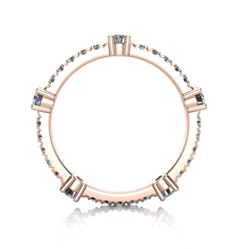 Eleanora - Women's 14k Gold Modern Diamond Wedding Ring 14K Rose Gold - Natural Diamond