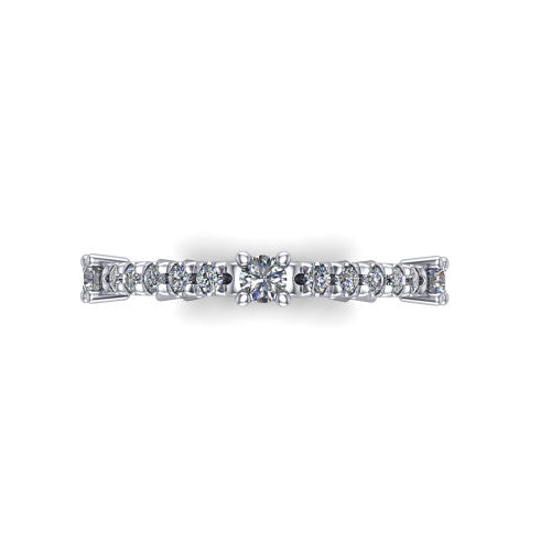 Eleanora - Women's 14k Gold Modern Diamond Wedding Ring 14K White Gold - Natural Diamond
