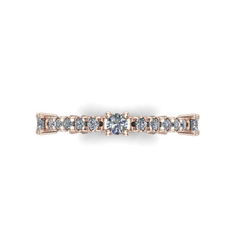 Eleanora - Women's 14k Gold Modern Diamond Wedding Ring 14K Rose Gold - Natural Diamond