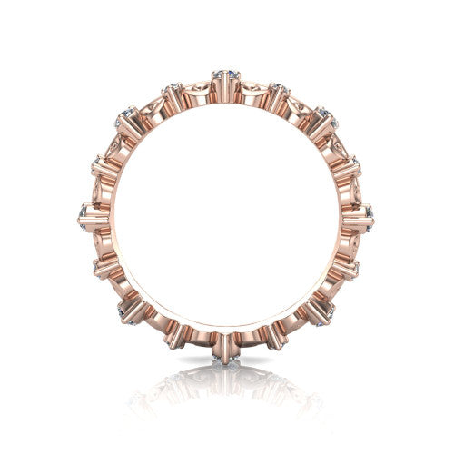Tiffany - 14K Gold Vintage-Inspired Diamond Wedding Ring 14K Rose Gold - Natural Diamond