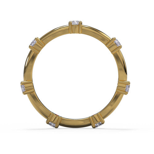 Madeline - Women's 14k Gold Wedding Band with Prong-Set Diamonds 14K Yellow Gold - Natural Diamond
