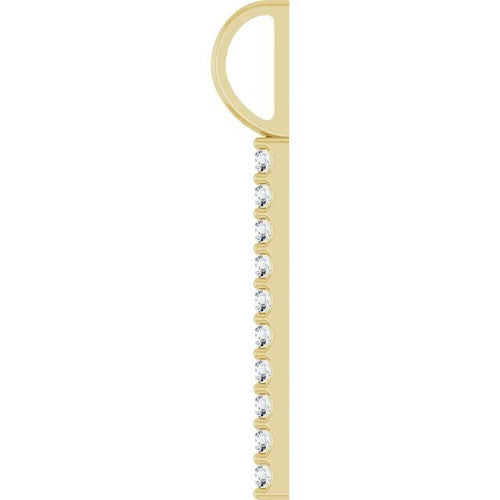 14K Gold 1/6 CTW Diamond Bar Charm/Pendant 14K Yellow Gold