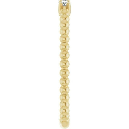 14K Gold 1/10 CTW Natural Diamond Beaded Ring 14K Yellow Gold