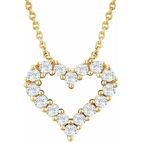 14K Gold 1/4 CTW Natural Diamond Heart 18" Necklace 14K Yellow Gold