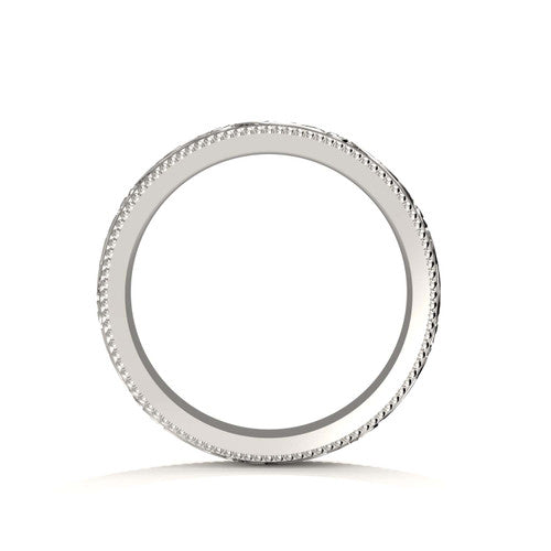 5mm white gold wedding band for men with ornate scrollwork and engraved detailing