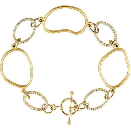 14K Yellow 5/8 CTW Natural Diamond Open Silhouette 8" Bracelet 14K Yellow Gold