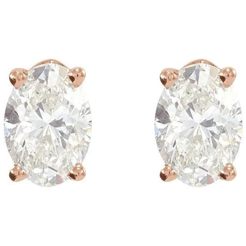 14K 1/2 CTW Natural Diamond Earrings in Gold 14K Rose Gold