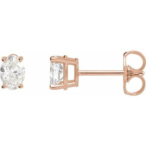 14K 1/2 CTW Natural Diamond Earrings in Gold 14K Rose Gold