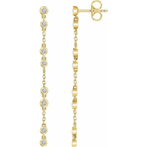 14K Gold 1/3 CTW Natural Diamond Chain Earrings 14K Yellow Gold