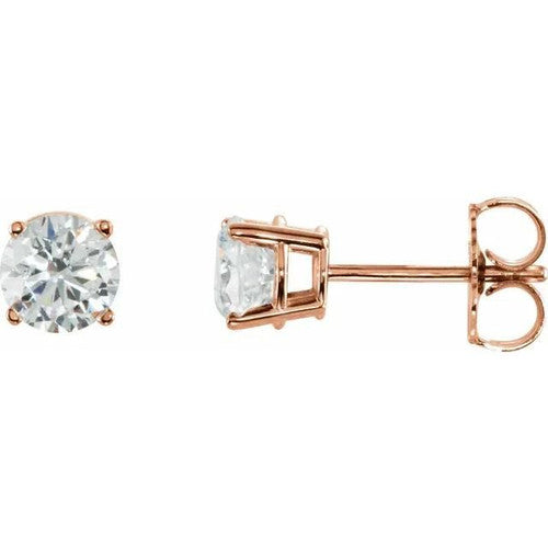 14K 1 CTW Diamond Stud Earrings in Gold 14K Rose Gold