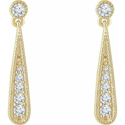14K Gold 1/6 CTW Natural Diamond Teardrop Earrings 14K Yellow Gold