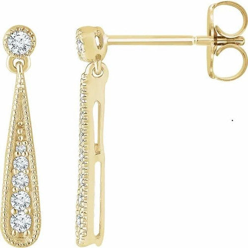 14K Gold 1/6 CTW Natural Diamond Teardrop Earrings 14K Yellow Gold