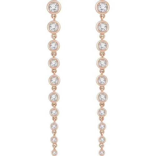 14K Gold 2 CTW Lab-Grown Diamond Earrings 14K Rose Gold