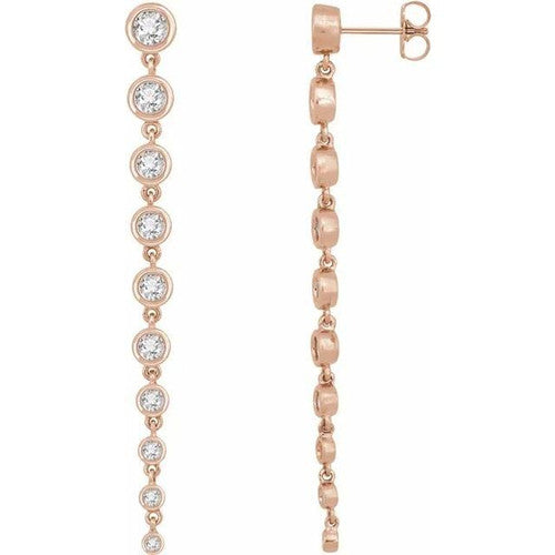 14K Gold 2 CTW Lab-Grown Diamond Earrings 14K Rose Gold