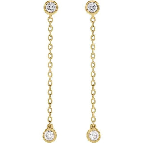 14K Gold 1/4 CTW Lab-Grown Diamond Chain Earrings 14K Yellow Gold