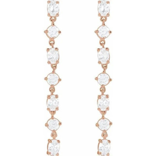 14K Gold 1 1/5 CTW Lab-Grown Diamond Dangle Earrings 14K Rose Gold