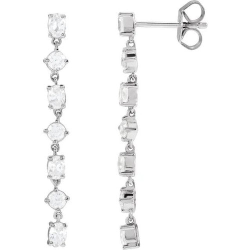 14K Gold 1 1/5 CTW Lab-Grown Diamond Dangle Earrings 14K White Gold