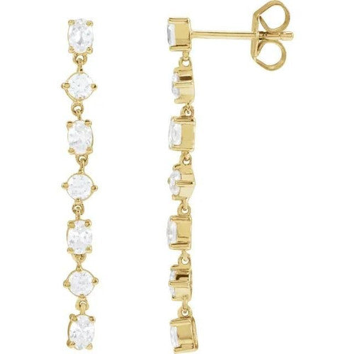 14K Gold 1 1/5 CTW Lab-Grown Diamond Dangle Earrings 14K Yellow Gold