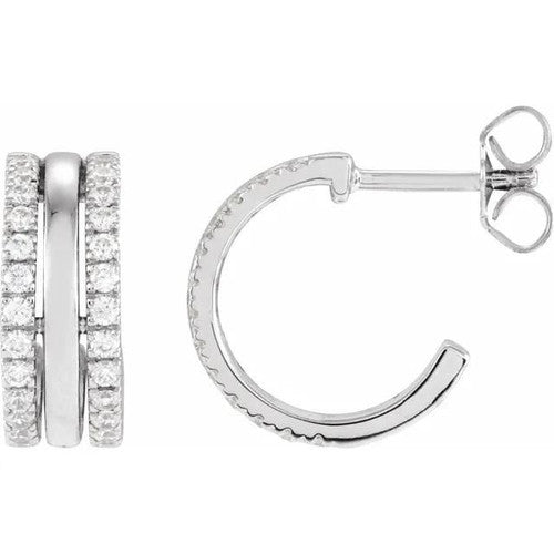 14K Gold 1/2 CTW Natural Diamond Earrings 14K White Gold