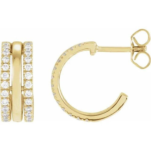 14K Gold 1/2 CTW Natural Diamond Earrings 14K Yellow Gold