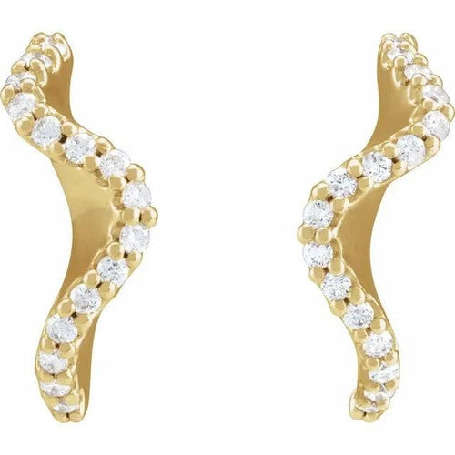 14K Gold 1/5 CTW Natural Diamond 15.5 mm Hoop Earrings 14K Yellow Gold
