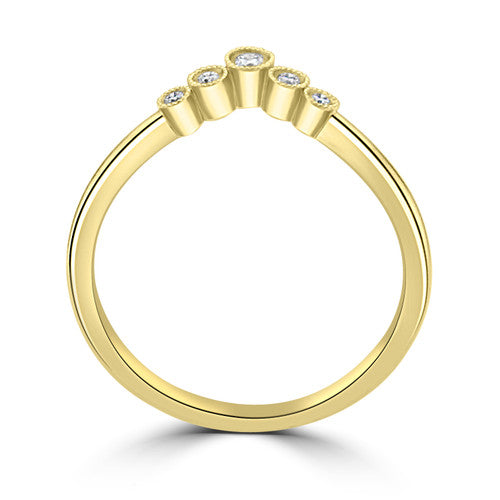 14K Yellow Gold Contoured Diamond Wedding Band 14K Yellow Gold - Natural Diamond
