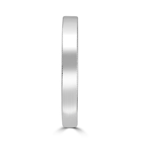 14K White Gold Hidden Engraved Art Deco Wedding Band 14K White Gold