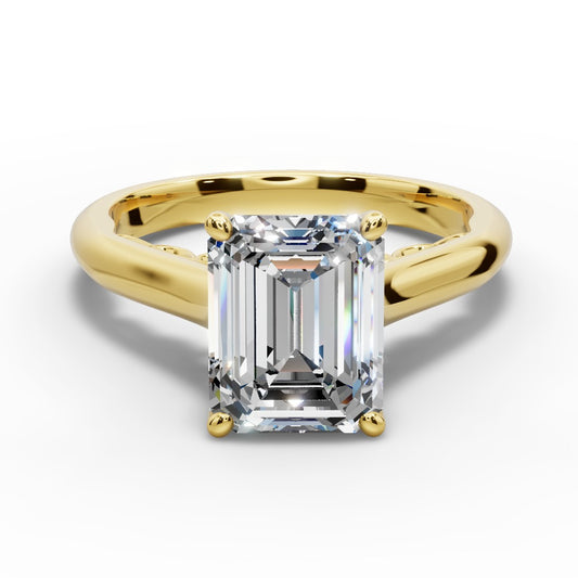Saylor Cushion Shape Classic Engagement Ring in 18K Yellow Gold