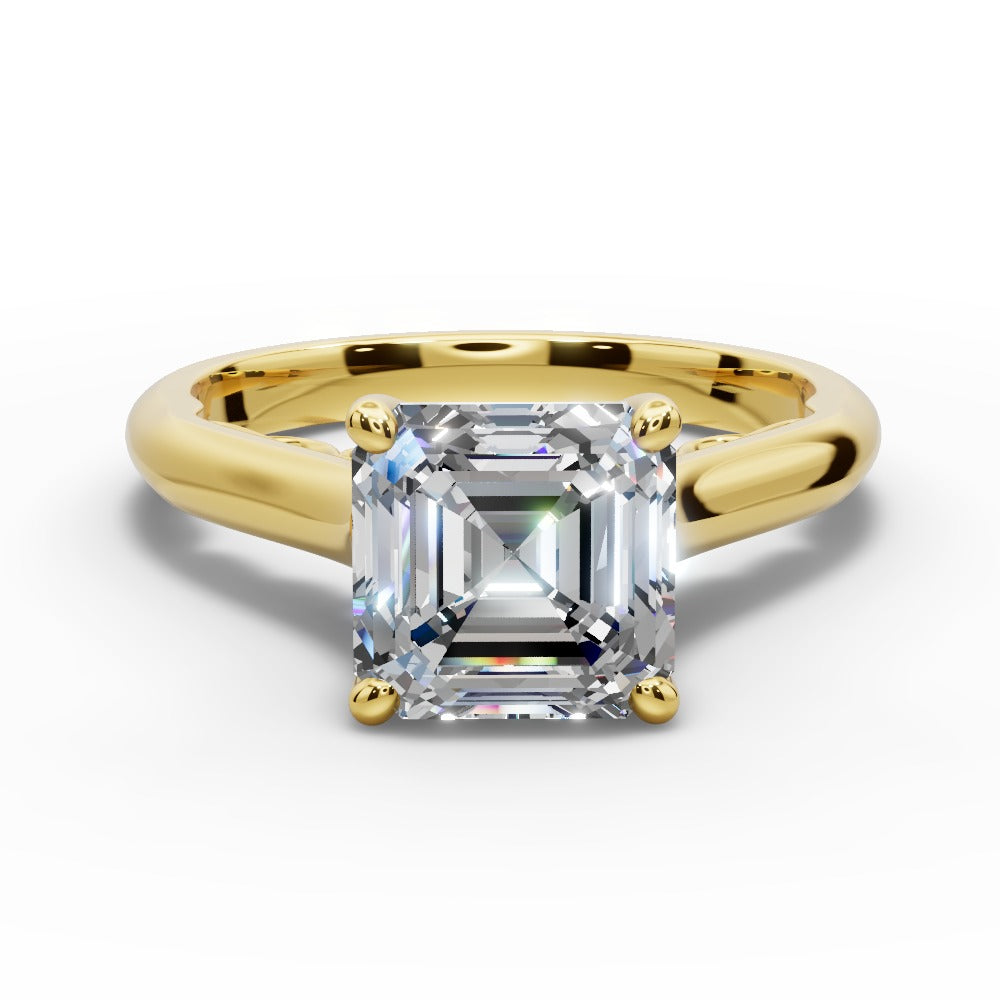 Saylor Square Emerald Shape Classic Engagement Ring in 14K Yellow Gold