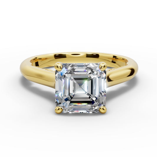 Saylor Square Emerald Shape Classic Engagement Ring in 18K Yellow Gold