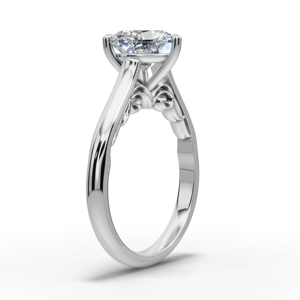 Saylor Heart Shape Classic Engagement Ring in 14K White Gold