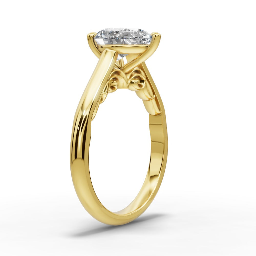 Saylor Pear Shape Classic Engagement Ring in 18K Yellow Gold