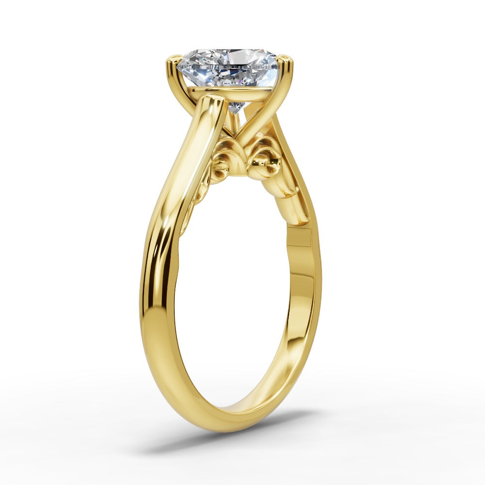 Saylor Heart Shape Classic Engagement Ring in 14K Yellow Gold