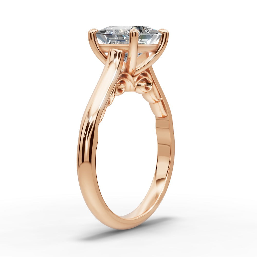 Saylor Princess Shape Classic Engagement Ring in 14K Rose Gold