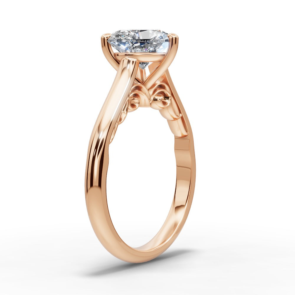 Saylor Heart Shape Classic Engagement Ring in 18K Rose Gold