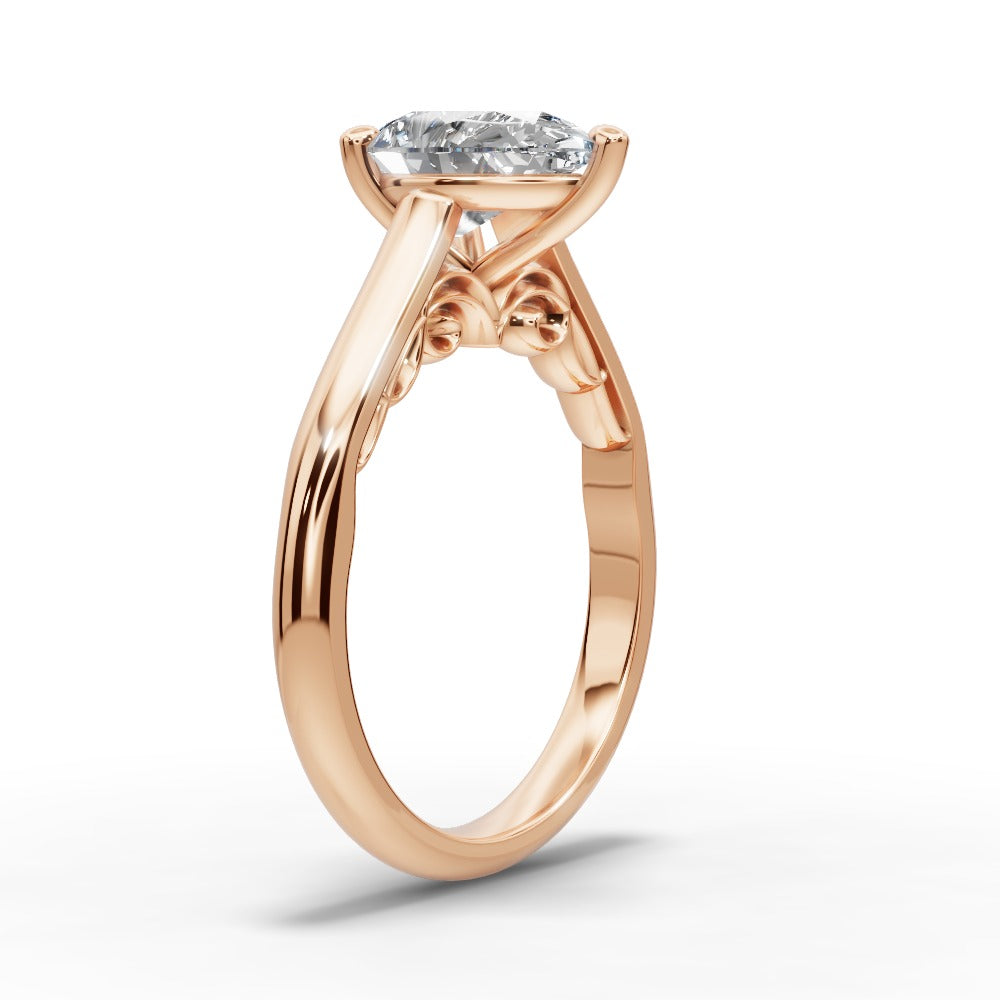 Saylor Pear Shape Classic Engagement Ring in 18K Rose Gold